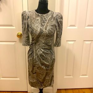 VINTAGE Milanzo Puff Sleeve Ruched Front Dress